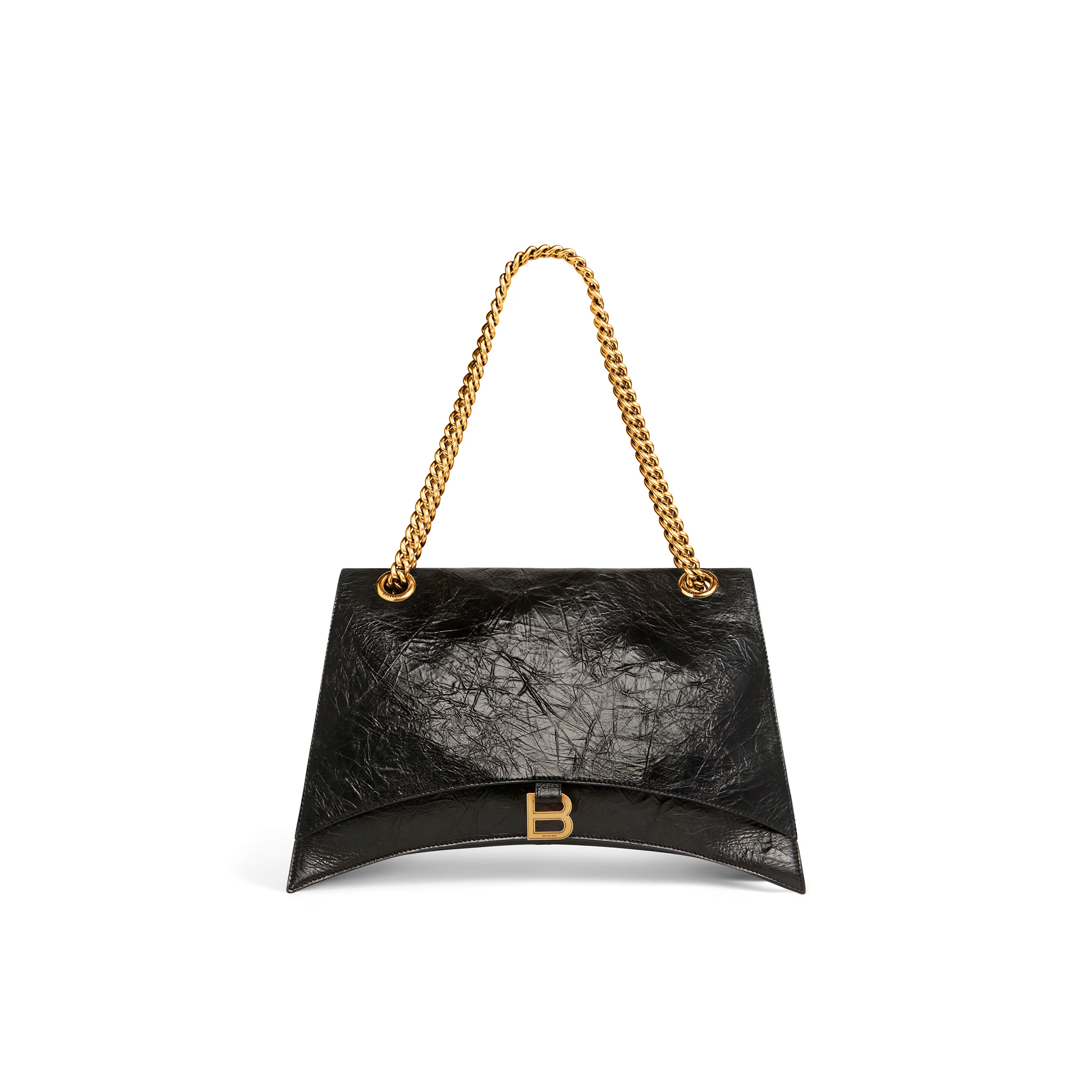 BALENCIAGA WOMEN'S CRUSH CHAIN BAG IN LARGE BLACK 716332210IT1000 (39.9*24.9*13cm)